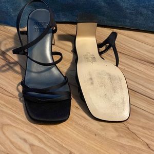 Square toe strappy heel